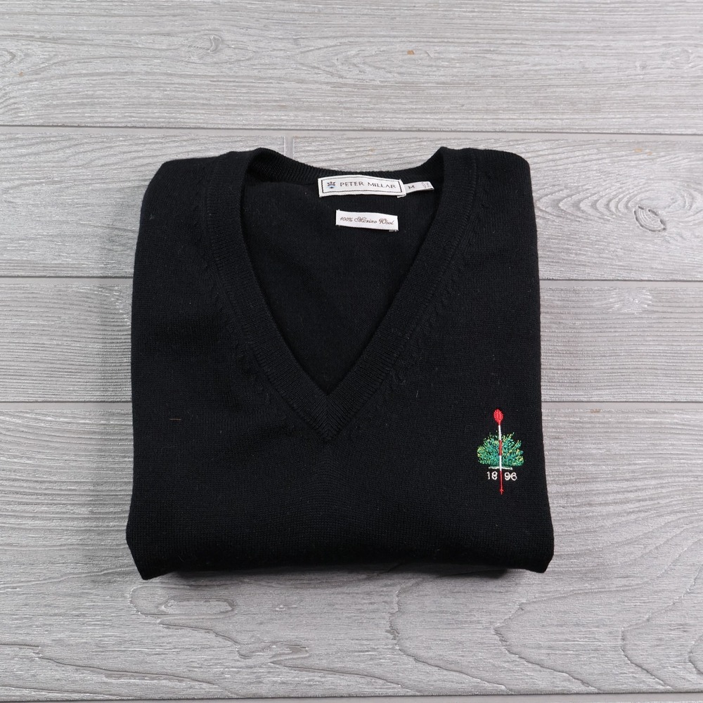 Peter Millar Merion Golf Club Sweater Vest Men's Medium Merino Wool Pullover